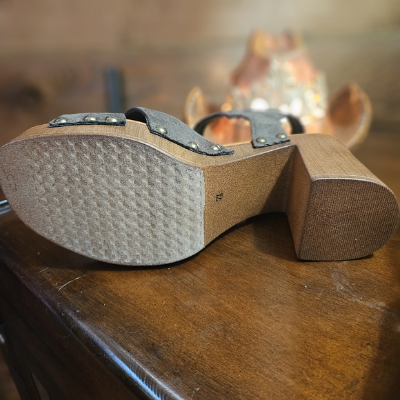 Olive Green Platform Clog Sandals - Picture 7 of 7